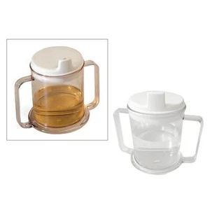 Plastic Mug Dual-Handled Sippy Cup 10oz. Drinking Cup for Patients Elderly - Picture 1 of 7