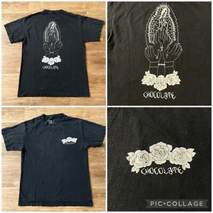 Vtg Chocolate Skateboards Virgin Mary Roses Hands Black Shirt Sz Small - Picture 1 of 8