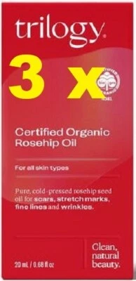 3 x Óleo de Rosa Mosqueta Orgânico Certificado Trilogy 20ml - feito na Nova Zelândia - Imagem 1 de 2