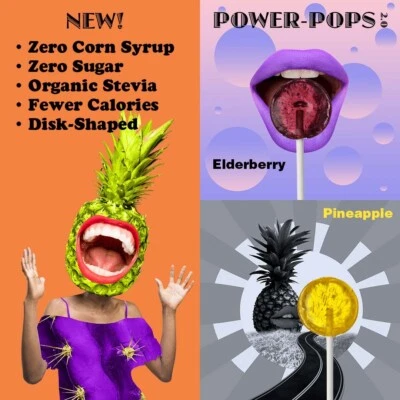 POWER-POPS NEW Power POPS 2.0 Bag Candy Lollipop Lose Weight Suppress Appetite Disk Shape