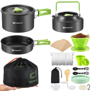 Wesqunie 20Pcs Camping Pots and Pans Set for Outdoor Cooking - Backpacking Camp - Picture 1 of 8