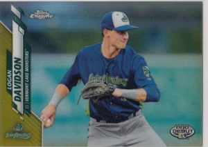 Topps Chrome Pro 2020 debut Logan Davidson Gold Refractor 1st #110 37/75 - Imagen 1 de 1