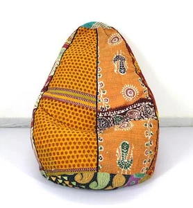 Hecho a mano Franco Teodoro Algodón Kantha Bohemio Bean Bag Puf Piso Almohada e - Imagen 1 de 5