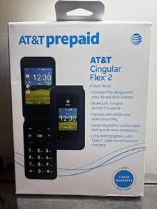 AT&T Cingular Flex 2 Classic NAVY NUOVISSIMO TELEFONO PREPAGATO FLIP AT&T Phone! - Foto 1 di 3