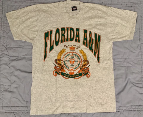 90’s Vintage Florida A&M University Rattlers T-shirt Sz L Fruit Of The Loom BEST Cover