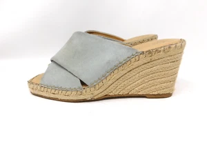 Splendid Women's Wedge Sandals Size 8.5 Britt Ibiza Blue Suede Tan Espadrille - Picture 1 of 7