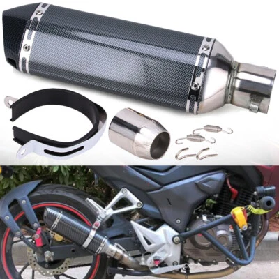 38mm-51mm Slip on Exhaust Muffler Tail Pipe For Kawasaki Ninja 250R 650R KLR650 - Image 1 of 4