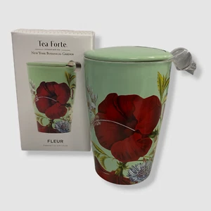 $25 Tea Forté Green Fleur Kati Cup Removable Stainless Steel Infuser - Picture 1 of 9