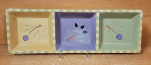 Signature Housewares OLIVIA 3 part Divided tray, 18 3/8", Debby Segura, EUC - Picture 1 of 9