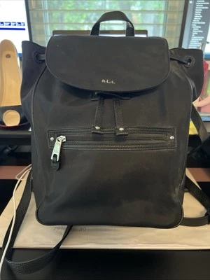 Ralph Lauren RL 黑色尼龙中号背包/钱包。 二手状况完好 — 第 1/4 张图片