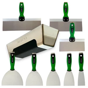Juego de cuchillos para cinta de paneles de yeso flexibles de acero inoxidable de Medusa con bandeja de barro de 12" a... - Imagen 1 de 6