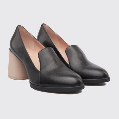 NUEVO Camper Lea Cuero Tacones Bloque Para Mujer Talla Euro 36 Negro Punta Redonda Exterior Foto 1 de 4