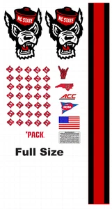 Calcomanías de casco de fútbol americano tamaño completo NC State Wolfpack 8 mil Gearwrap convexo - Imagen 1 de 1