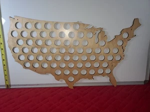 USA Bierdeckel Karte - schönes Ahornholz - Bierdeckelhalter - Bild 1 von 9