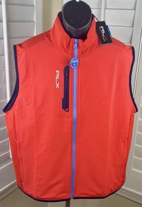 Polo Ralph Lauren RLX Tech Terry rot/blau Golfweste - Herren Größe XL - neu mit Etikett $ 168 - Bild 1 von 6