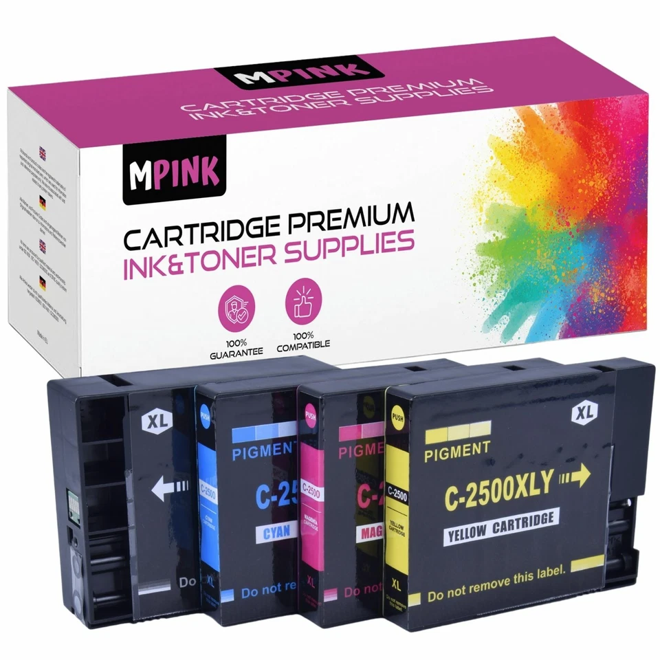 4x Tintenpatronen XL für Canon MAXIFY MB5050 MB5150 MB5350 ersetzt PGI-2500XL - Bild 1 von 4