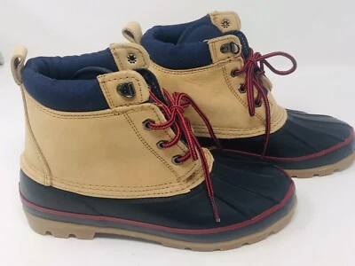 Botas de pato forradas con cordones azules tostadas LANDS END para mujer talla 8M Foto 1 de 4