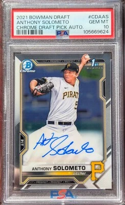 2021 Bowman Draft Chrome ANTHONY SOLOMETO 1st Auto PSA 10 SSP - Image 1 of 2