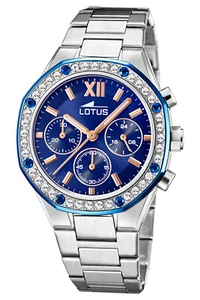 Lotus Women's Watch Chronograph Excellent Blue Chrono 18872/2 - Picture 1 of 5