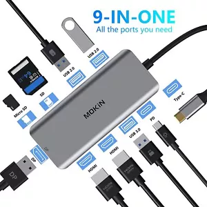 9 in 1, USB-C Adapter Station ,Triple Display, Dual HDMI,All the Ports you Need - Picture 1 of 7