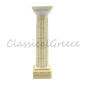 Ancient Greek Doric Order Column 6.5" Alabaster - 16.50cm Cast Marble Ornament - Picture 1 of 5