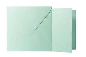 25x Sobres + Tarjetas Plegables Cuadradas Menta (10x10 cm / 9,5x9,5 cm) - Imagen 1 de 1