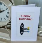 A New Machine Embroidered Hand Finished Birthday Card - Darts .