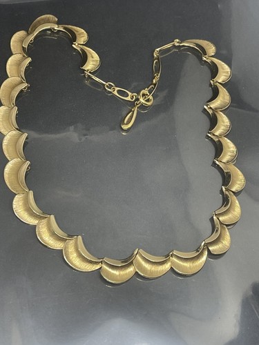 COLLANA COLLARE CHOCKER VINTAGE 1958 FIRMATA GROSSE GERMANY EARLY DIOR ONDE TONO ORO