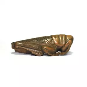 Estatua japonesa hecha a mano de madera Netsuke coleccionable Netuke saltamontes sin envío - Imagen 1 de 7