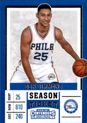 Ben Simmons 2017-18 Panini Contenders Draft Picks White Jersey Card #3 - Image 1 of 2