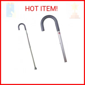 Carex Cane for Men - Men's Round Handle Silver Cane - Adjustable Walking Cane fo - Picture 1 of 2