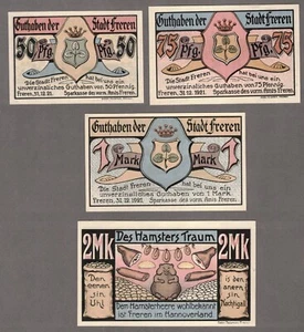 Dinero de emergencia - Freren - 4 billetes 31.12.1921 - Erh. I - Imagen 1 de 2