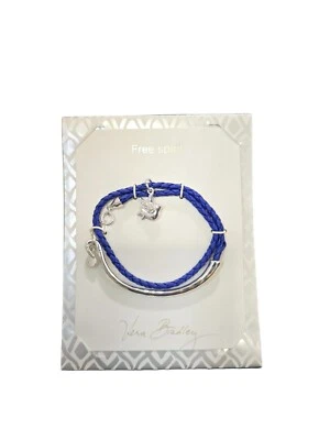 Vera Bradley Women's Silver Plated Rhinestone Dove Blue Wrap Bracelet - Image 1 of 4