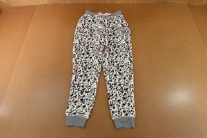 BCBG Girls Medium (10/12) Gray Pink Animal Print Fleece Jogger Pajama Pant NWT - Picture 1 of 3