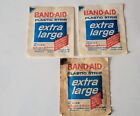 VINTAGE  (3) Packs BAND-AID PLASTIC STRIPS - EXTRA LARGE  2" wide sealed packs