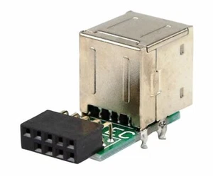 9 Pin Mainboard auf 2 Ports USB 2.0 A Buchse intern Header Adapter - Bild 1 von 3