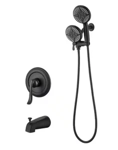 ELLO&ALLO ES-B-T1002 1-Handle 24-Spray Tub & Shower Faucet Handheld Combo Black - Picture 1 of 1