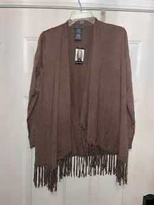 Cárdigan con flecos Chelsea Theodore para mujer. Talla S. Nuevo con etiquetas (61)Q4 - Imagen 1 de 5