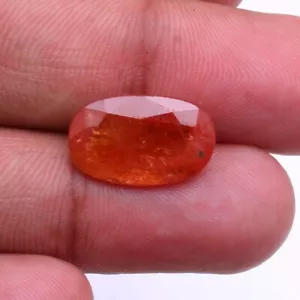 Impresionante piedra preciosa suelta certificada de zafiro naranja natural de 10,00 quilates de 17 mm*10 mm - Imagen 1 de 6
