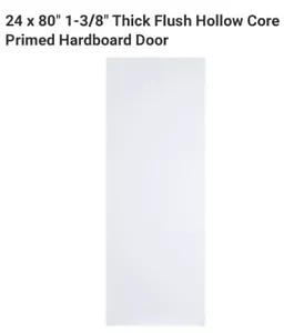 24 x 80" 1-3/8" Thick Flush Hollow Core Primed Hardboard Door Fast Shipping - Picture 1 of 1