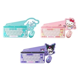 Thecoopidea Sanrio Wireless Keyboard Mouse Set Cinnamoroll Hello Kitty Kuromi - Picture 1 of 16