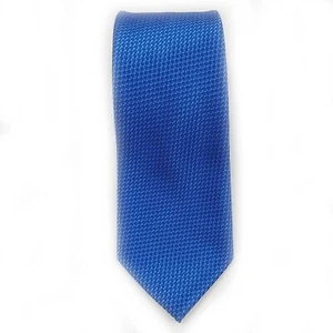 Blue Geometric Polyester Tie 3.25 x 58 Cut Tag - Picture 1 of 2
