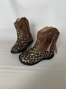 Botas Roper Infantiles Niñas Marrón Brillo Leopardo Vamp Talla 7 - Imagen 1 de 9
