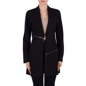 Joseph Ribkoff Black Barcelona Zipper Accent Jacket 191378 Woman's 10 Blazer NWT - Picture 1 of 7