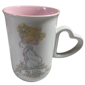 Precious Moments My Love Ceramic Mug White w/Heart Shaped Handle 8 oz. (1990) - Picture 1 of 9