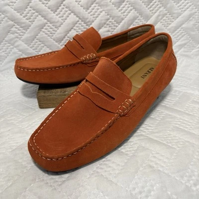 Alfani Sal Penny Loafers Orange Square Toe Moccasins Men’s 10.5 M Driving Shoes - Image 1 of 4