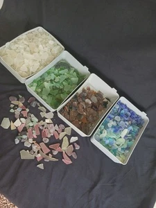 20 POUNDS GENUINE TUMBLED BEACH SEA GLASS MIX LOT SURF COLOR SORTED - Picture 1 of 6
