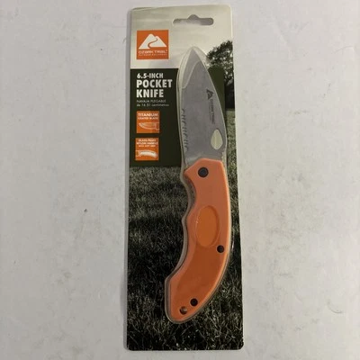 Brand New Ozark Trail 6.5 Inch Pocket Knife Titanium Coated 2.75 inch Blade Clip - Image 1 of 4