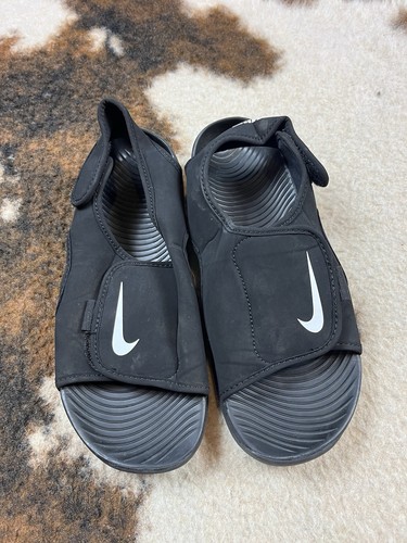 NIKE SANDALO BAMBINO SUNRAY ADJUST 5 BGP AJ9076 001 NERO Slides 6 anni *COSÌ COM'È*