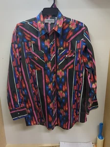 Corral West Shirt 17x35 XL Pearl Snap Long Sleeve Striped Vintage Ranch Wear - Picture 1 of 10
